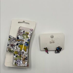Cartoon Character Hair Clip with earrings Multicolor